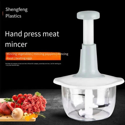 Manual Hand Push Chopper | Multi-functional Vegetable Meat Grinder, Grater, Chopper – 1.5 Liter